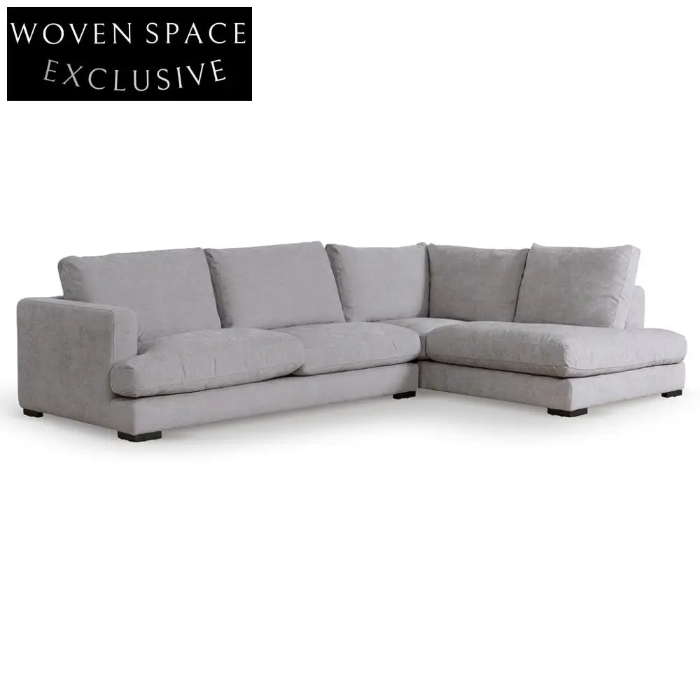 Lucinda 4 Seater Fabric Right Chaise Sofa - Oyster Beige Chaise Sofa