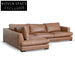 Lucinda 4 Seater Left Chaise Leather Sofa - Caramel Brown Chaise Sofa