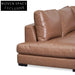 Lucinda 4 Seater Left Chaise Leather Sofa - Caramel Brown Chaise Sofa