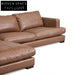 Lucinda 4 Seater Left Chaise Leather Sofa - Caramel Brown Chaise Sofa
