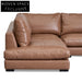 Lucinda 4 Seater Left Chaise Leather Sofa - Caramel Brown Chaise Sofa