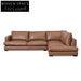 Lucinda 4 Seater Right Chaise Leather Sofa - Caramel Brown Sofa