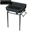 Lucinenne Matt Black Retro Wash Basin Set No hole, no tap, no drain + drain pipe