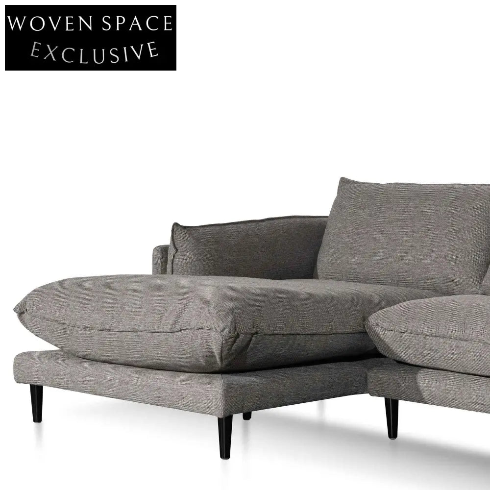 Lucio 4 Seater Left Chaise Fabric Sofa - Graphite Grey Sofas