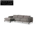 CLC6430-KSO 4 Seater Left Chaise Fabric Sofa - Graphite Grey
