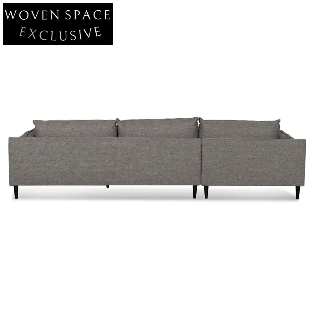 Lucio 4 Seater Left Chaise Fabric Sofa - Graphite Grey Sofas