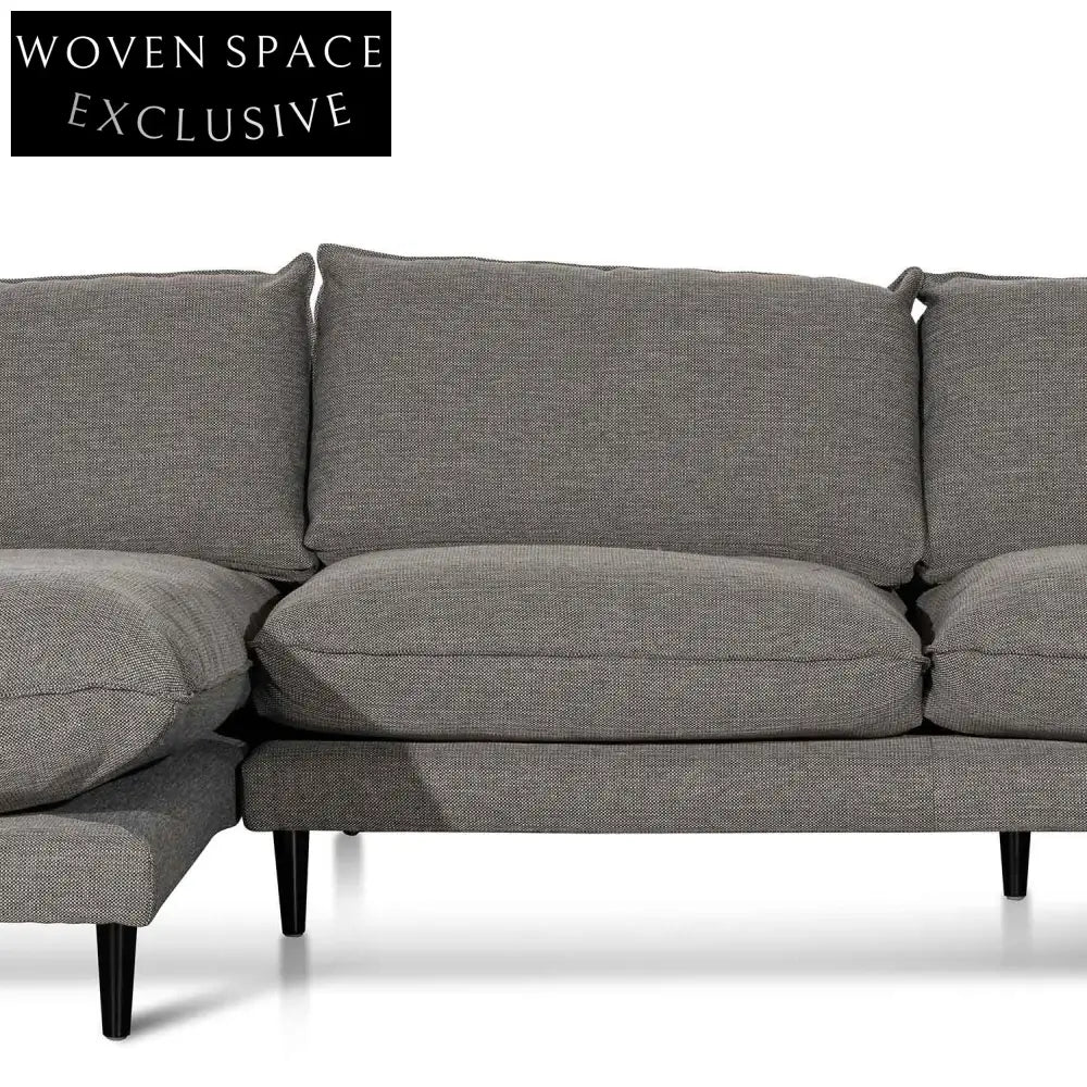 Lucio 4 Seater Left Chaise Fabric Sofa - Graphite Grey Sofas