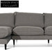 Lucio 4 Seater Left Chaise Fabric Sofa - Graphite Grey Sofas