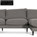 Lucio 4 Seater Right Chaise Fabric Sofa - Graphite Grey Sofas