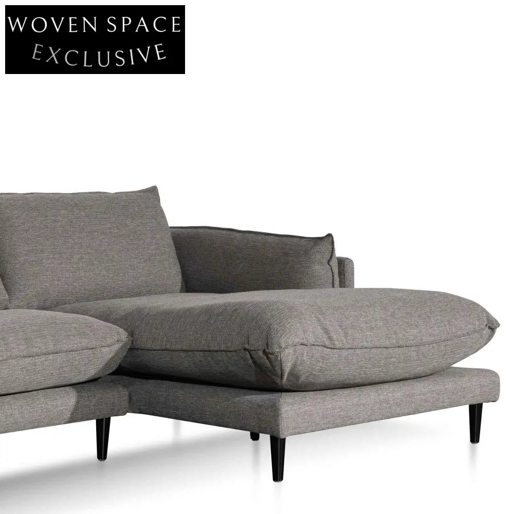 Lucio 4 Seater Right Chaise Fabric Sofa - Graphite Grey Sofas