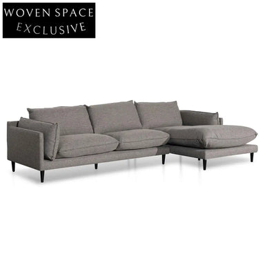 Lucio 4 Seater Right Chaise Fabric Sofa - Graphite Grey Sofas