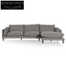 Lucio 4 Seater Right Chaise Fabric Sofa - Graphite Grey Sofas