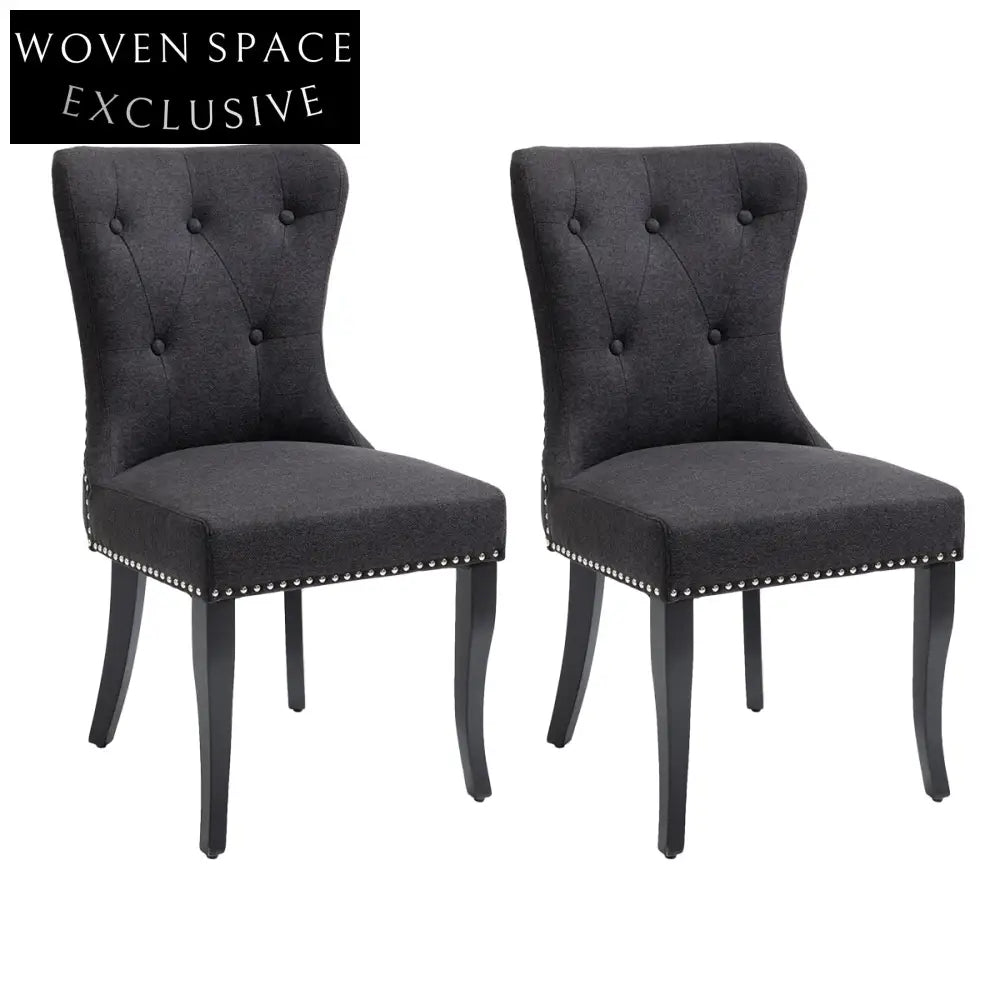 Lugano Dining Chair Set of 2 - Black