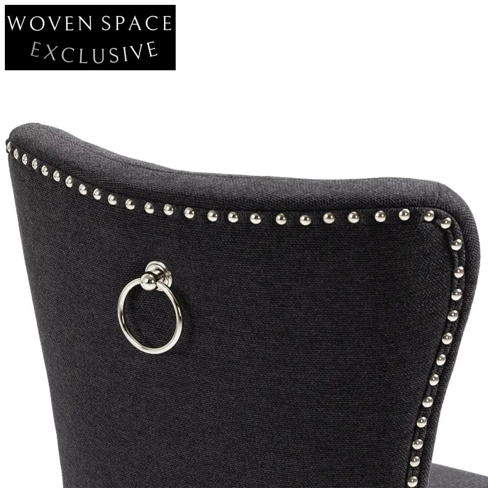 Lugano Dining Chair Set of 2 - Black Dining Chair