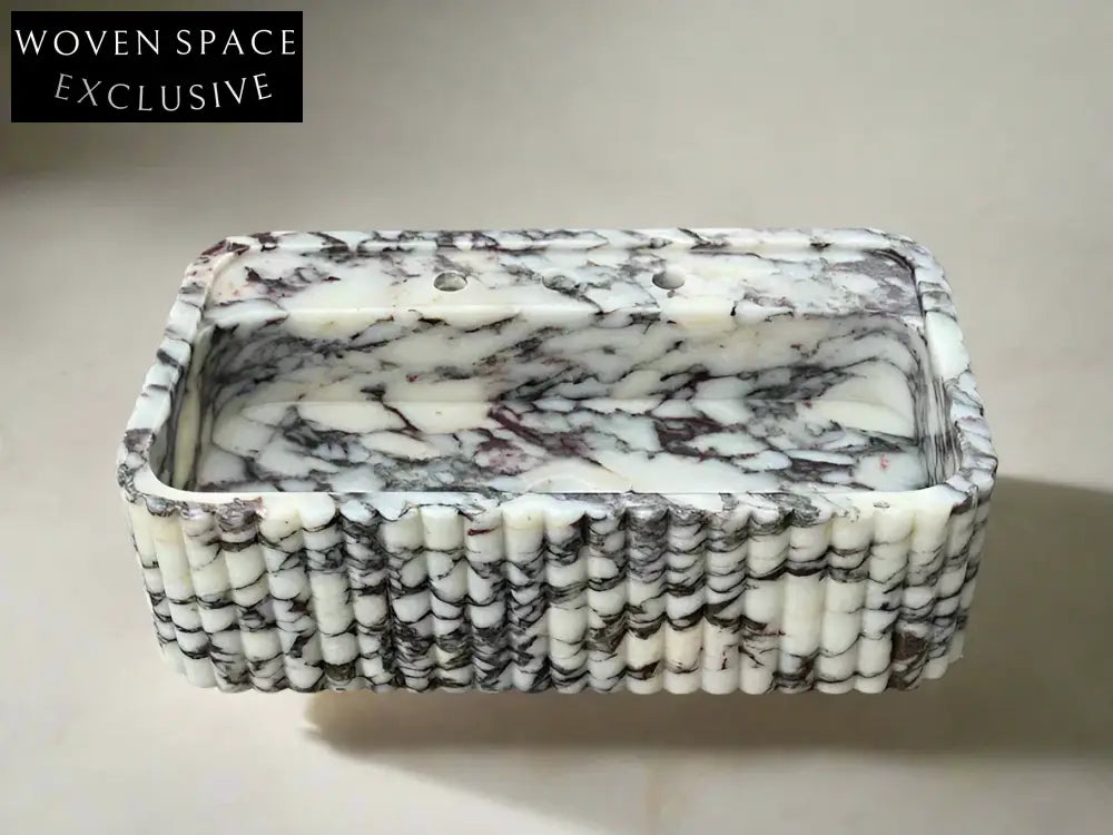 Luka Calacatta Viola ribbed marble sink