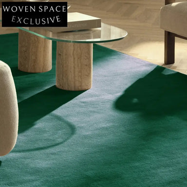 Lush Green Modern Polyester Hand-Knotted Rectangular Area Rug