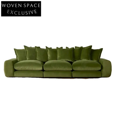 Luxury Modular Green Velvet Sofa, Modern Sectional Couch for Living Room