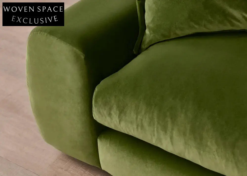 Luxury Modular Green Velvet Sofa, Modern Sectional Couch for Living Room