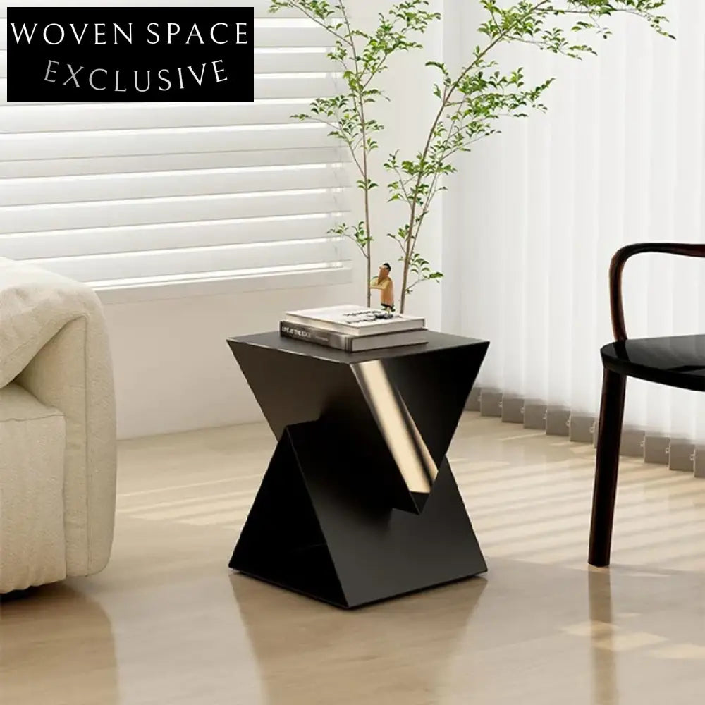 Luxe Modern Gold Metal Side Table for Living Room Bedroom Decor