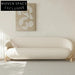 Luxe White Teddy Fabric Modular Sectional Sofa with Wooden Legs