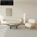 Luxe White Teddy Fabric Modular Sectional Sofa with Wooden Legs