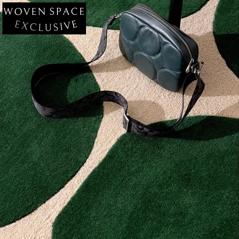 Luxurious 13mm Thick Polyester Carpet: Modern Blue Green Retro Home Decor