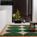 Luxurious 13mm Thick Polyester Carpet: Modern Blue Green Retro Home Decor