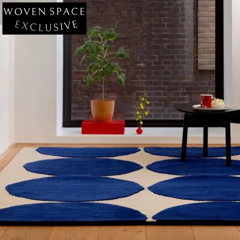 Luxurious 13mm Thick Polyester Carpet: Modern Blue Green Retro Home Decor