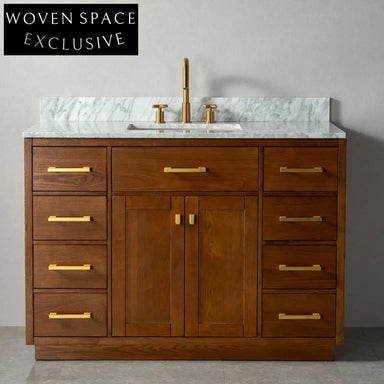 Luxurious 48-inch Classical Wood Bathroom Vanity Storage Cabinet