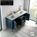 Luxurious 60-inch Navy Blue Bathroom Vanity Cabinet with Marble Top & Ceramic Sink