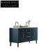 Luxurious 60-inch Navy Blue Bathroom Vanity Cabinet with Marble Top & Ceramic Sink