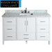 Luxurious 60-Inch Solid Wood Double Sink Bathroom Vanity with Elegant Stone Countertop
