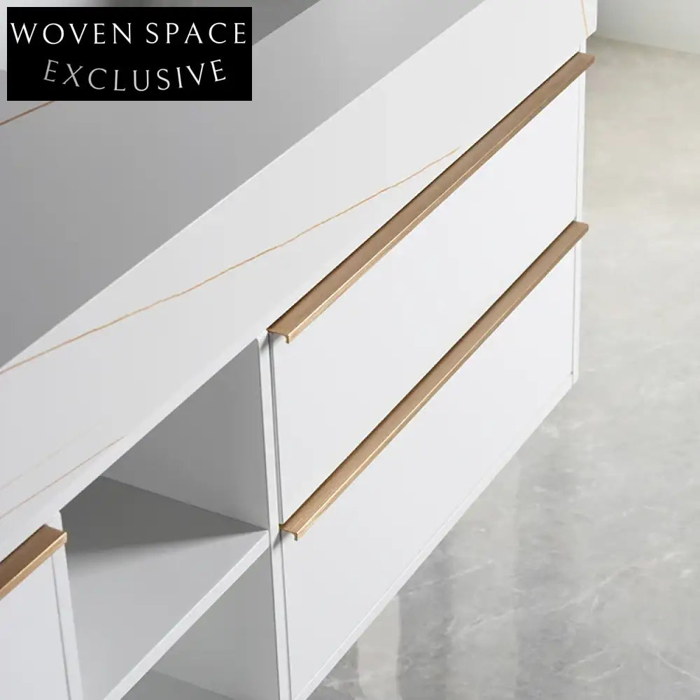 Luxurious 60-inch Wall Mounted Waterproof Bathroom Vanity with Modern Metal Handle