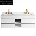 Luxurious 60-inch Wall Mounted Waterproof Bathroom Vanity with Modern Metal Handle