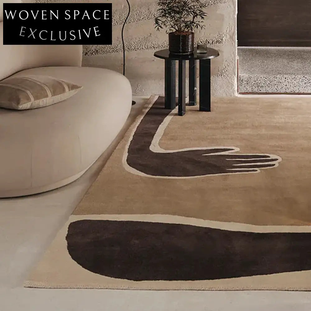 Luxurious Abstract Geometric Polyester Area Rug for Modern Living Spaces