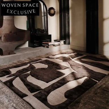 Luxurious American Retro Abstract Polyester Custom Area Rug for Living Room
