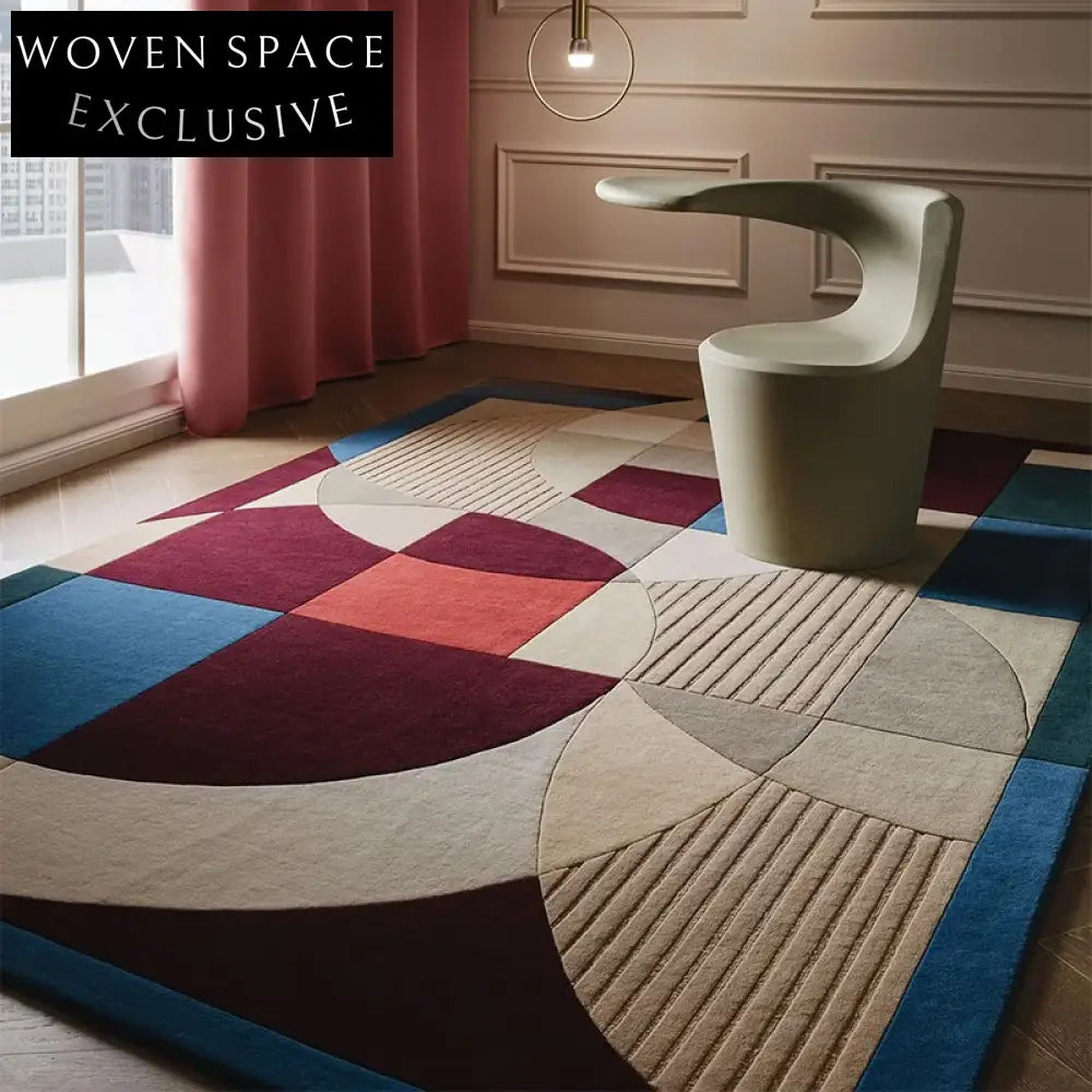 Luxurious American Retro Handmade Large Rectangle Jacquard Fluffy Polyester Area Rug