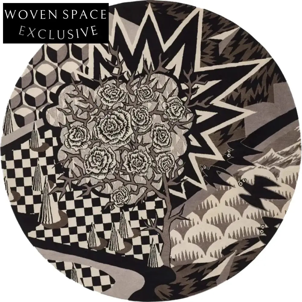 Luxurious Antique French Style Handmade Polyester Abstract Area Rug 13mm Thick