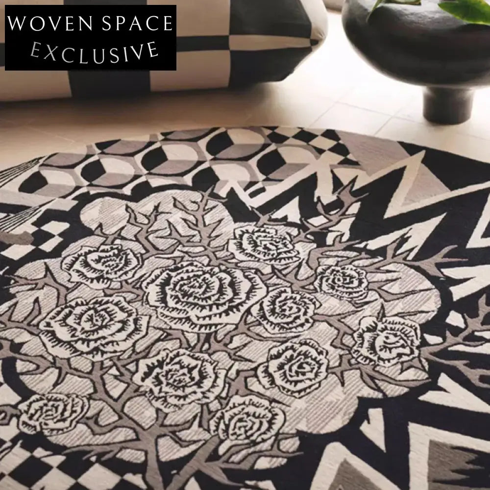 Luxurious Antique French Style Handmade Polyester Abstract Area Rug 13mm Thick