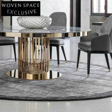 Luxurious Black Tencel Hand-Tufted Modern Living Room Area Carpet