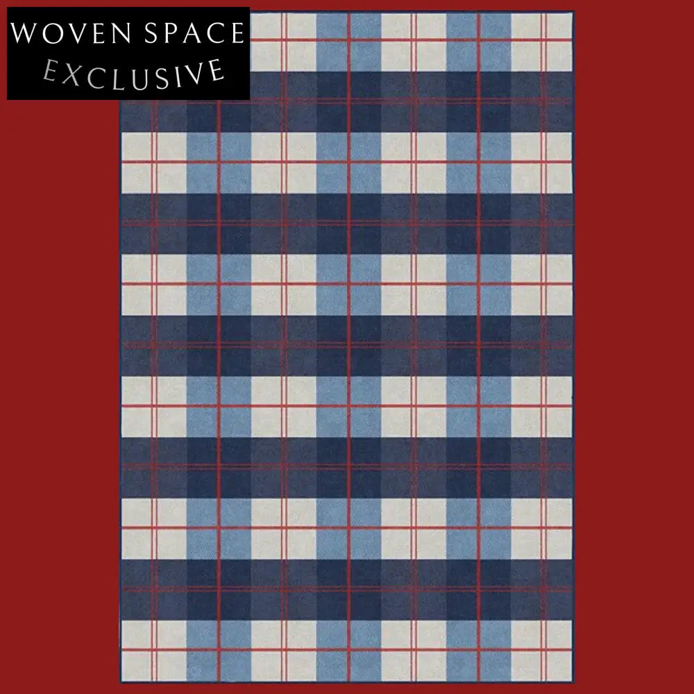 Luxurious Blue French Modern Polyester Fiber Area Rug for Living Room