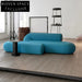 Luxurious Blue Velvet Fabric Modular Floor Sofa Set with Irregular Design