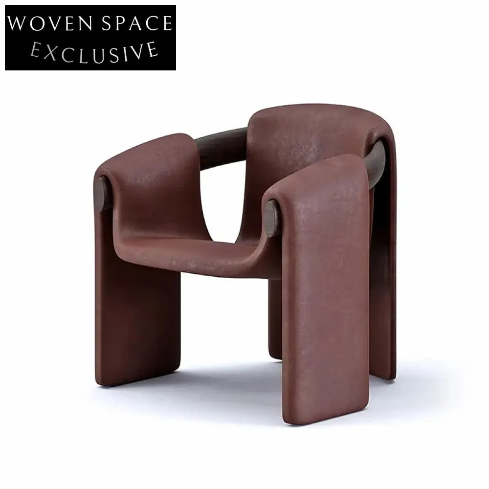 Luxurious Boucle Fabric Dining Chair with Leather Armrest, Modern Accent Seat