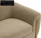 Luxurious Brown Velvet Sofa, Modern Upholstery Design, Comfortable Living Room Couch