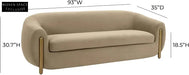 Luxurious Brown Velvet Sofa, Modern Upholstery Design, Comfortable Living Room Couch