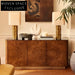 Luxurious Burl Veneer Wood Modern Storage Console Dining Room Sideboard