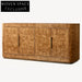 Luxurious Burl Wood TV Console Cabinet with Metal Drawers for Elegant Living