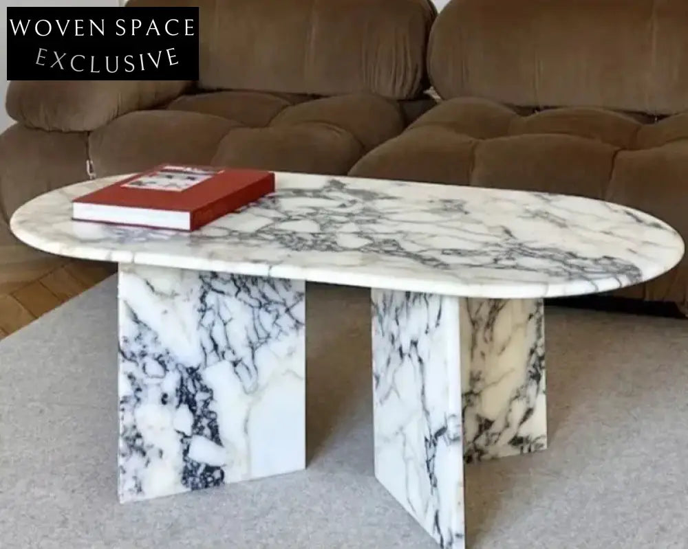 Luxury Calacatta Viola Natural Marble Round Stone Coffee Table