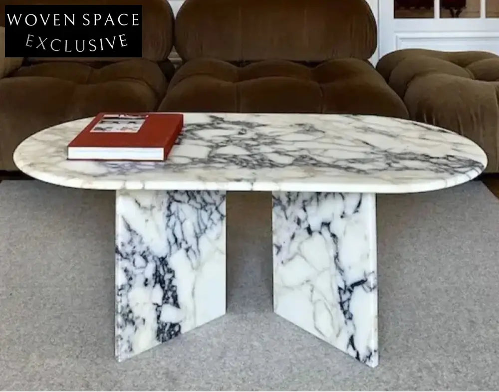 Luxury Calacatta Viola Natural Marble Round Stone Coffee Table
