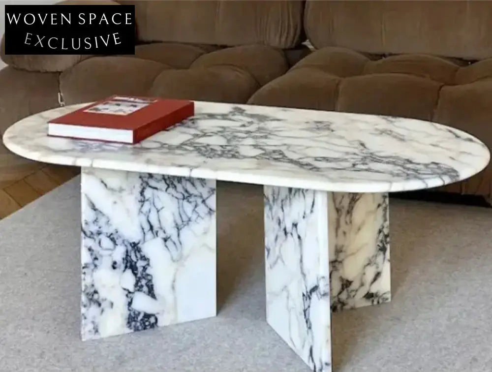 Luxury Calacatta Viola Natural Marble Round Stone Coffee Table